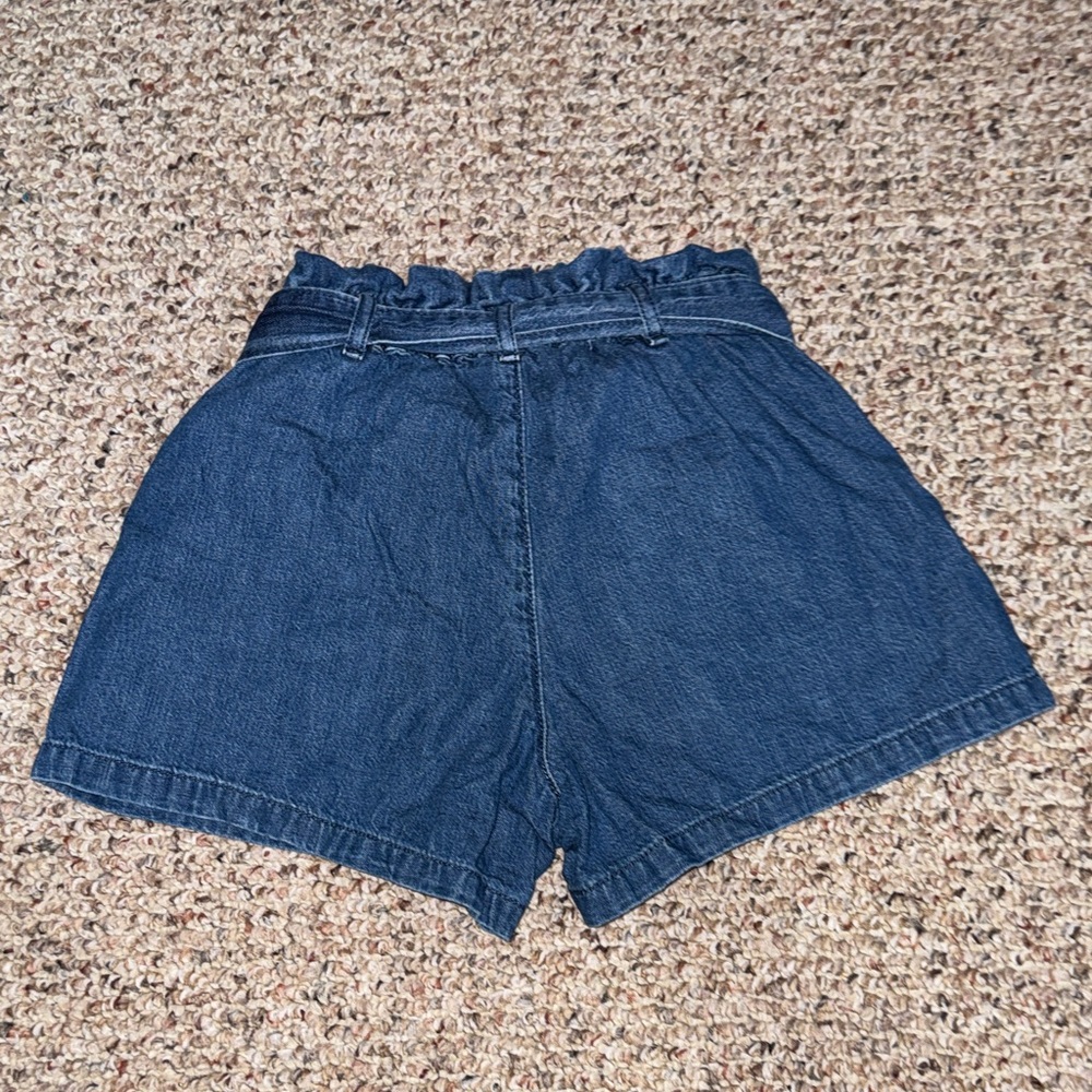 GAP Girl’s Dark Blue Jean Shorts with Belt- M - Picture 5 of 5
